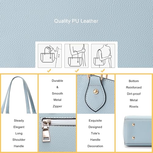 Image of CHICAROUSAL Tote Handbags Purses for Women PU Leather Womens Shoulder Bag | Large Tote Bag for Women, Shoulder Purse, Vegan Leather Purses for Women, Women's Handbags
