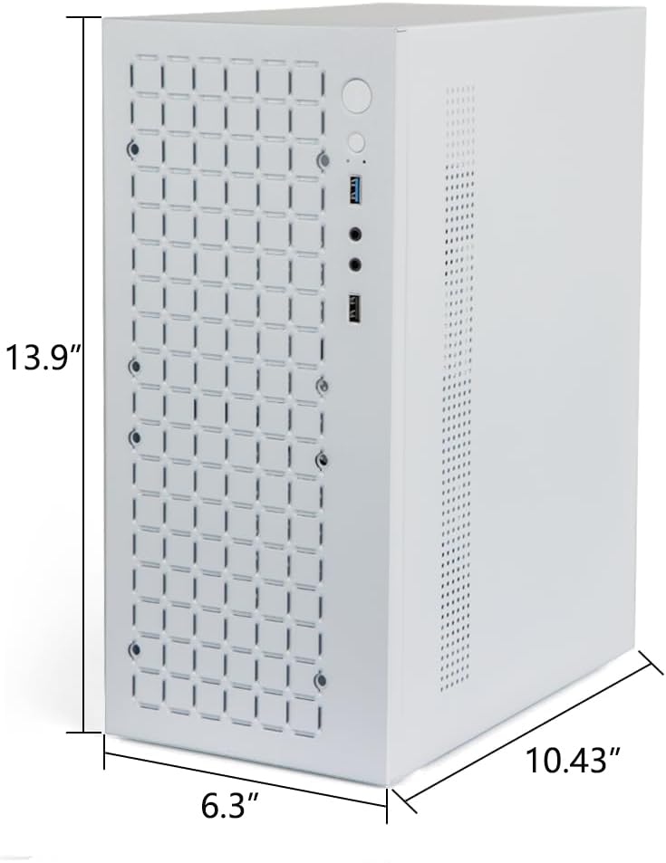Image of High Airflow Micro ATX PC Case - Supports MATX, Mini - ITX - with USB3.0, 3.5 inch HDD Compatibility - Ideal for Gaming (White)