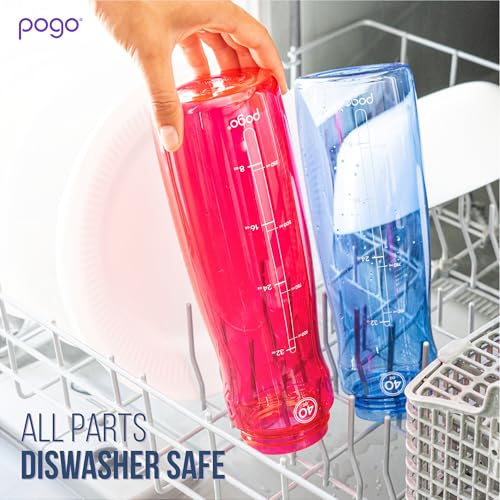 Image of Pogo BPA-Free Tritan Plastic Water Bottle with Soft Straw Lid, 18 Oz, Grey