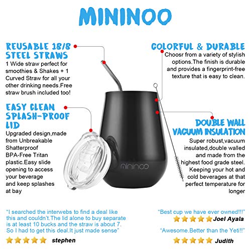 Insulated Wine Tumbler With Lid Stainless Steel Stemless Wine Glass Tumbler Cup,12 Oz Wine Tumbler With Lid And Straw Marble #TOP6