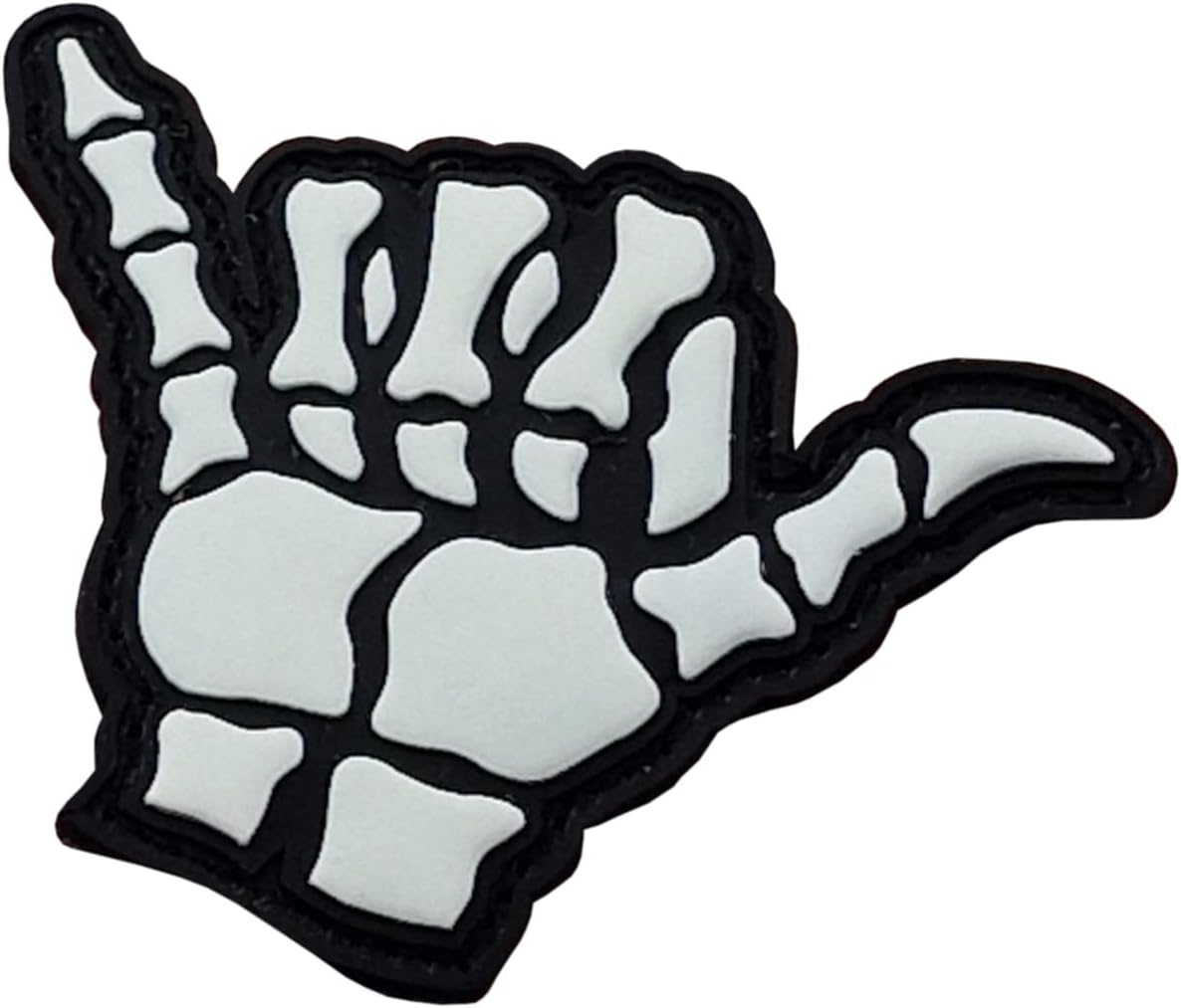 Funny Glow Dark Shaka PVC Patch Compatible with Velcro Patches for Backpacks and Hats,Hang Loose Gesture Badge