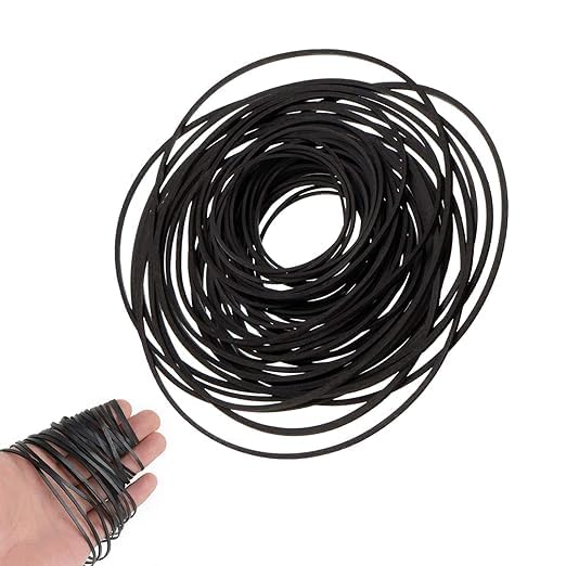 Yuth Trading Company 40Pcs Mix Cassette Tape Machine Recorder Rubber Belt Repair Maintenance Mix Flat Cassette Tape for Recorders CD-ROM Video Machines DVD Drive