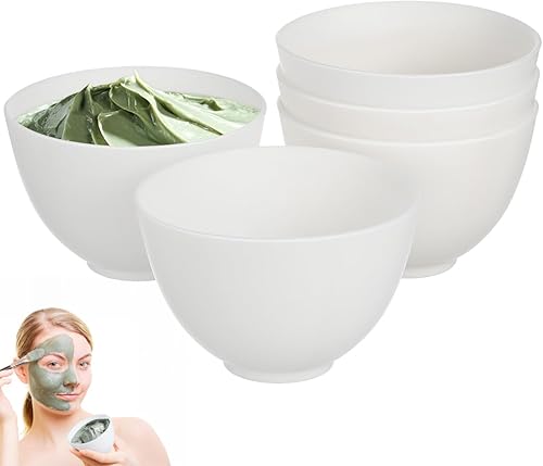 5pcs Silicone Facial Mask Mixing Bowls Set for Diy Face Masks - Ideal for Skincare, Mud Masks, and Beauty Treatments Blanco,Verde,Rosado