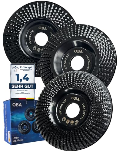 OBA Muela Amoladora 115mm, 3 Pedazos OBA Discos Madera Amoladora Discos para Amoladoras Angulares de Carburo de Tungsteno,molienda tallado