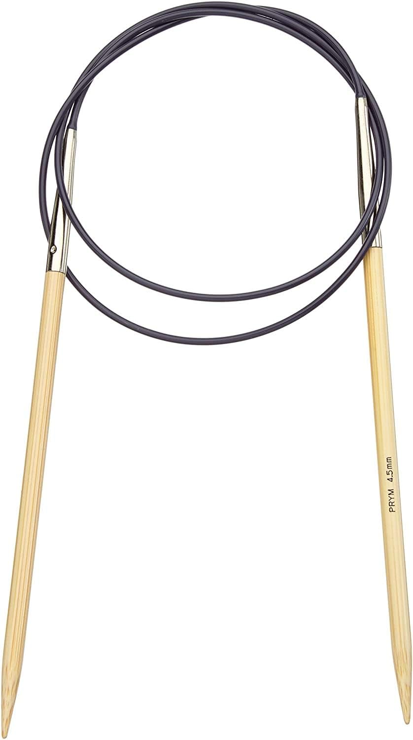 Prym 80 cm x 4.50 mm Circular Knitting Pins, Bamboo