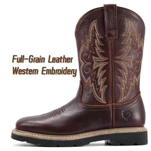 Image of SUREWAY Men's Waterproof Western Cowboy Boots-Soft /Steel Toe