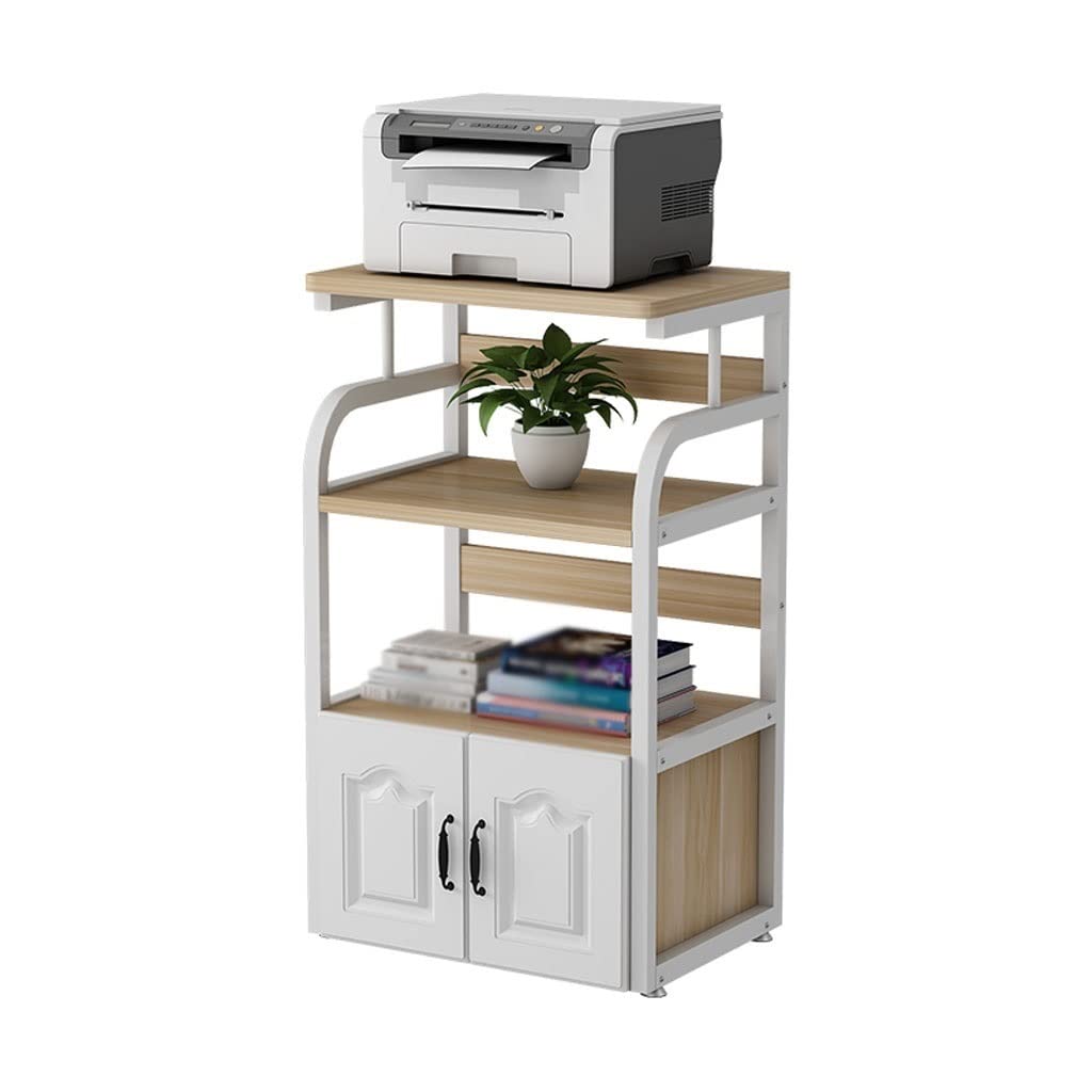 Supporto per Stampante Supporto for stampante da pavimento a 4 livelli, piedini regolabili Ripiano for fax a 2 porte, struttura in metallo, ripiano for forniture for ufficio Staffa per Scanner