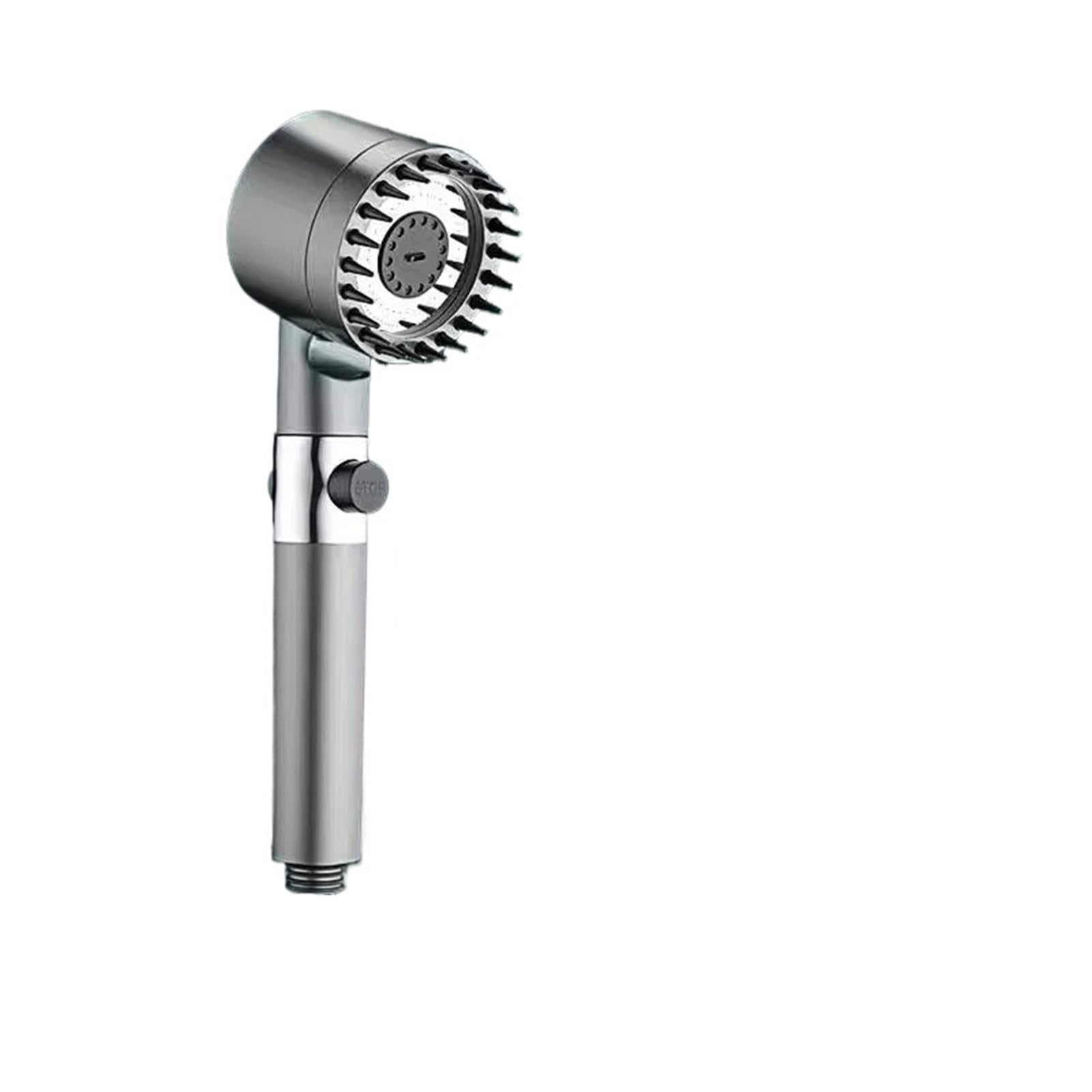 Mdsrfgn Grey Shower Hose Shower Head Shower Head High Pressurized Filter 3-Mode Adjustable Spray With Massage Brush Rain Faucet Set Bathroom Accessory(Grey Shower Hose)