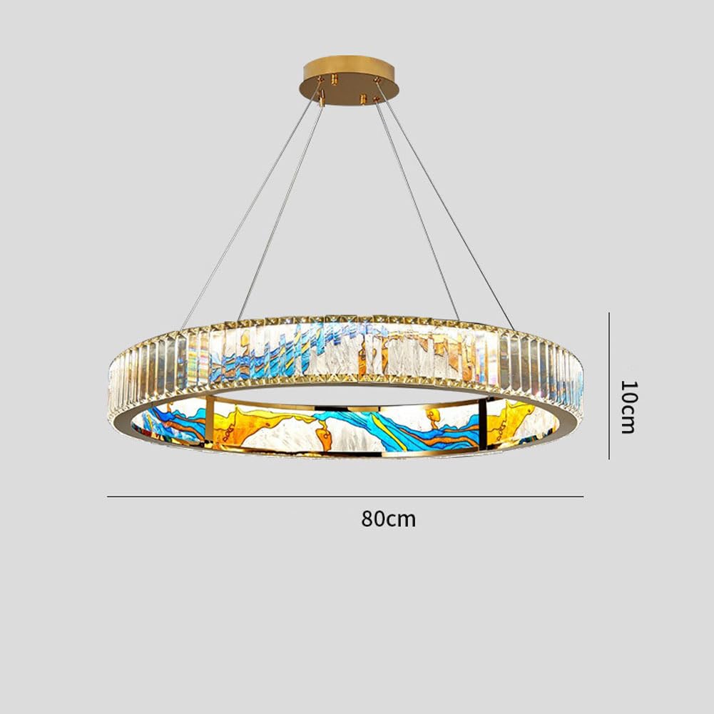 Nowoczesna okrągła lampa sufitowa z jasnej emalii, do salonu, sypialni głównej, jadalni, lampionów/80 cm