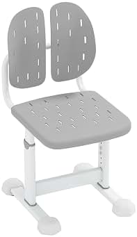 COSTWAY Silla Escritorio Infantil, Silla Juvenil para Escritorio con 5 Altura Ajustables, Doble Respaldo y Asiento Transpirable, Estructura Metálica, Asiento de Ordenador para Niños de 3+ Años (Gris)