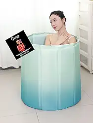 Banheira Dobrável Portátil para Adultos, Design Floral, Estilo Ofurô SPA, Fácil Armazenamento