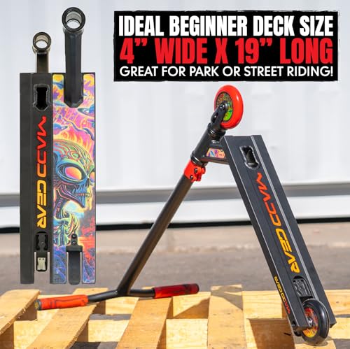 Image of Pro Stunt Trick Scooter for Kids Ages 5-12 - Lightweight Durable Freestyle Kick Scooter for Skatepark and Street - Easy Assembly - Madd Gear MG2
