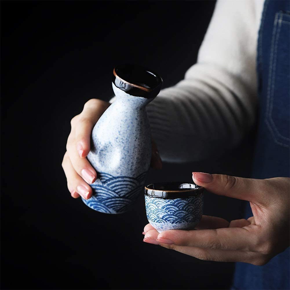 Amazon.co.jp: 日本酒セット 酒器 酒杯 酒壺 5点酒器セット 陶器セット