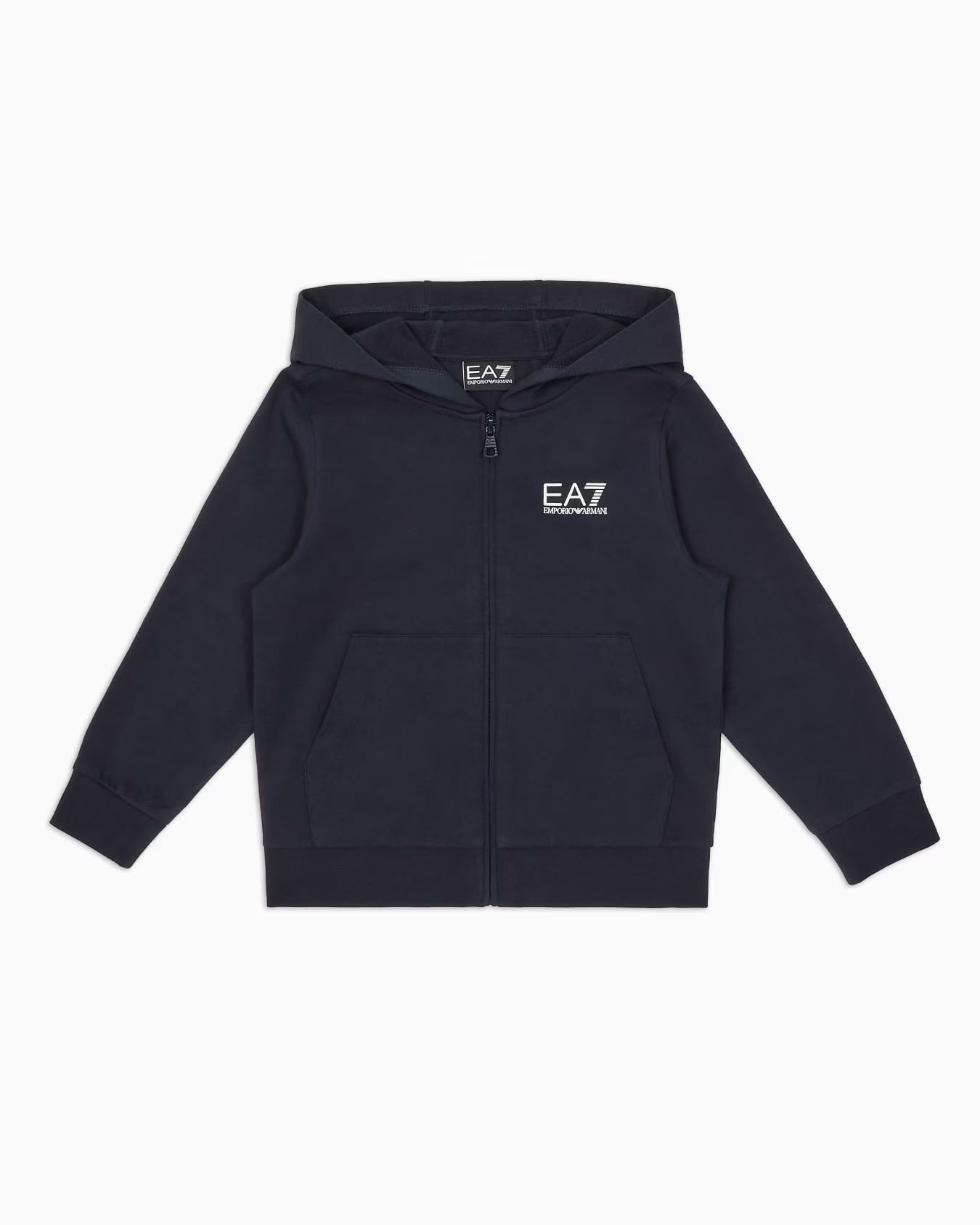 EA7 Emporio Armani Felpa Aperta con Cappuccio da Bambini e Ragazzi Core Identity Boy