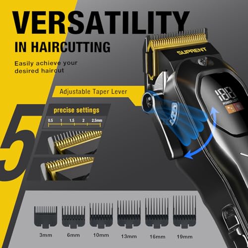 Suprent HC225BX Mens Hair Clipper-Rechargeable Hair Cutting Kits With Led Display, Cordless Hair Clipper For Home Use & Barbers thumb #2