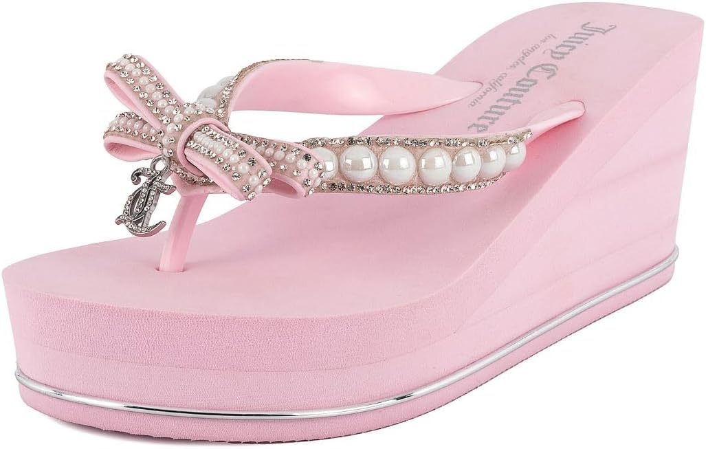 Women’s Wedge Platform Flip Flops, Fashion Beach Sandals with Soft Footbed and Thong Style