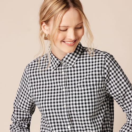 Image of Amazon Essentials Women's Regular-Fit Long-Sleeve Button-Down Cotton Poplin Shirt, Business Casual