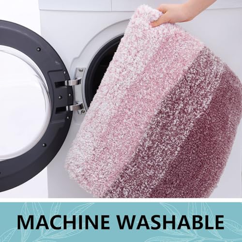 Arotive Microfiber Bathroom Rugs, Shaggy Soft and Absorbent Bath Rug, Non-Slip, Thick Plush Machine Washable Dry Bath Mats for Bathroom, Tub and Shower, 47x24, Mauve, Rectangular by Arotive - Image 7