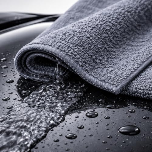 Image of AM Safe-X Premium Microfiber Cleaning Cloth 4Pcs 350 GSM 40x40cm Grey | Ultra Thick Dual-Sided Car Drying Towel | Super Absorbent, Lint-Free & Scratch-Free | Multipurpose Microfiber Cloth