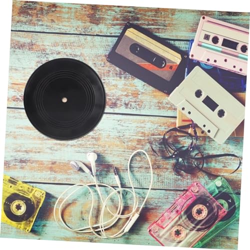 Discos de vinilo decorativos retro de 7 pulgadas adornos de pared negros para habitación 4