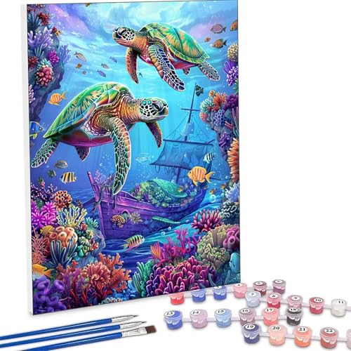 �������G �� �����L�b�g�ɂ��G�� �E�~�K�� Paint by Numbers DIY�y�C���g ��l�� ���S�� �q���p �ȒP�ɓh��� �A�N�������ʊG�̋� ��| ��� ��H�| �L�b�g 3�̃y�C���g�u���V��1�̃Z�b�g�̃A�N�����痿���g�p �z�[�� �I�t�B�X��