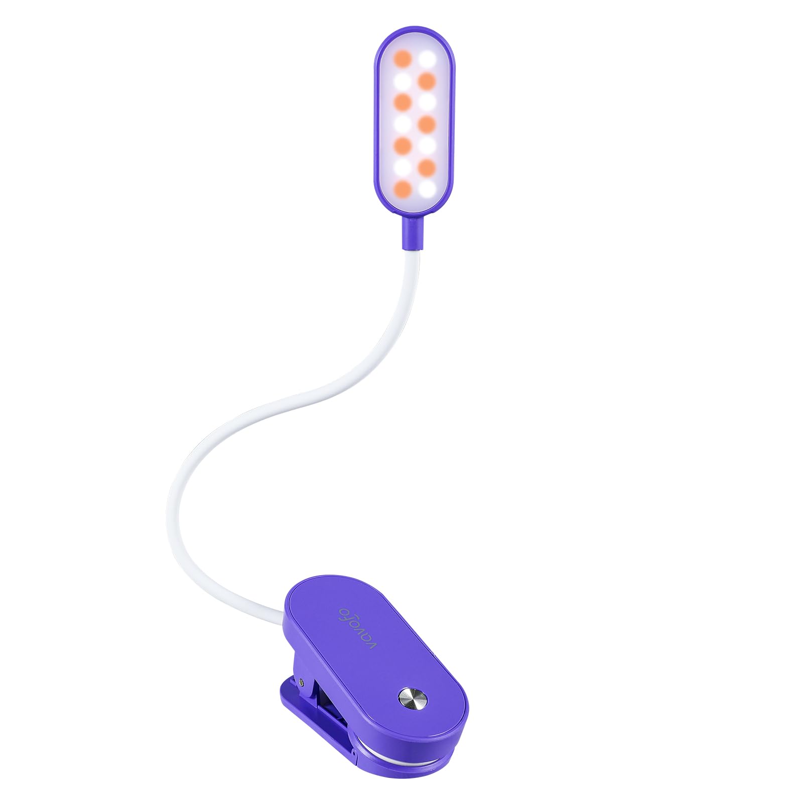 VAVOFO Rechargeable Book Light, 14 LEDs Eye Care Clip On Amber Reading Light for Bookworms Reading in Bed with 9 Colors 9 Brightness (Dark Purple)