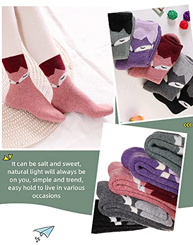 Image of Velice Wool Socks for Women Merino Wool Boot Hiking Thick Thermal Warm Winter Crew Cushion Cozy Work Socks 5 Pairs