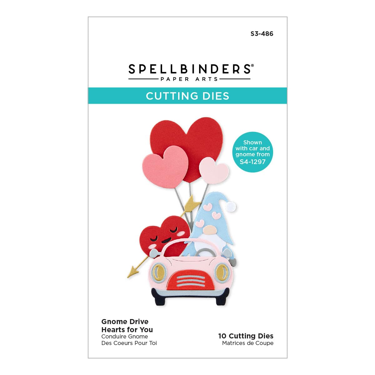 Spellbinders Metal Gnome Drive Hearts For You Etched Dies From The Gnome Drive Collection