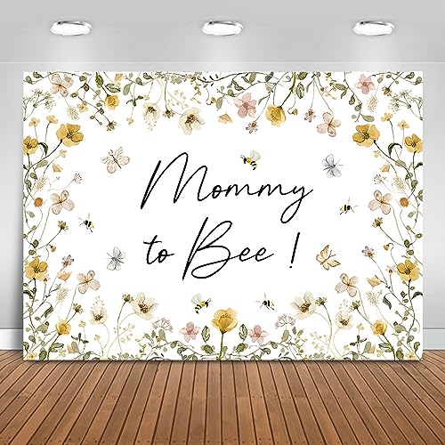Mocsicka Mommy to Bee Backdrop Honey Comb Floral Baby Shower Party Decorations Boy Girl Baby Shower Party Decorations Banner Photo Studio Props (7x5ft)