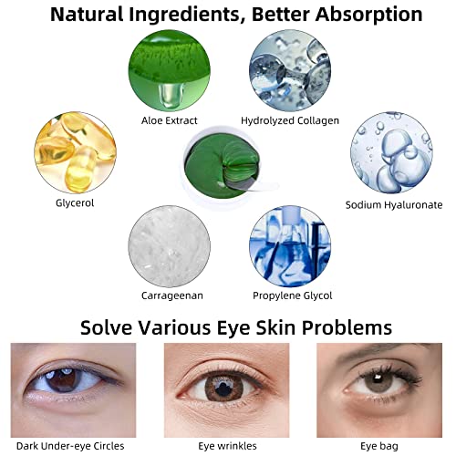 30 Pairs Collagen Aloe Under Eye Patches and 20 Pcs Moisturizing Lip ...