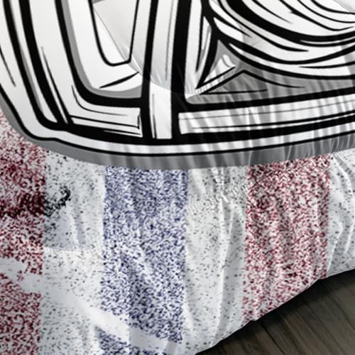 Image of QOOMO Baseball Kids Bedding Set,Cartoon Helmet Print Comforter Set Queen Size for Baseball Fan Room Decorat,Soft Lightweight Bed Set All Season,1 Comforter Set 2 Pillowcases