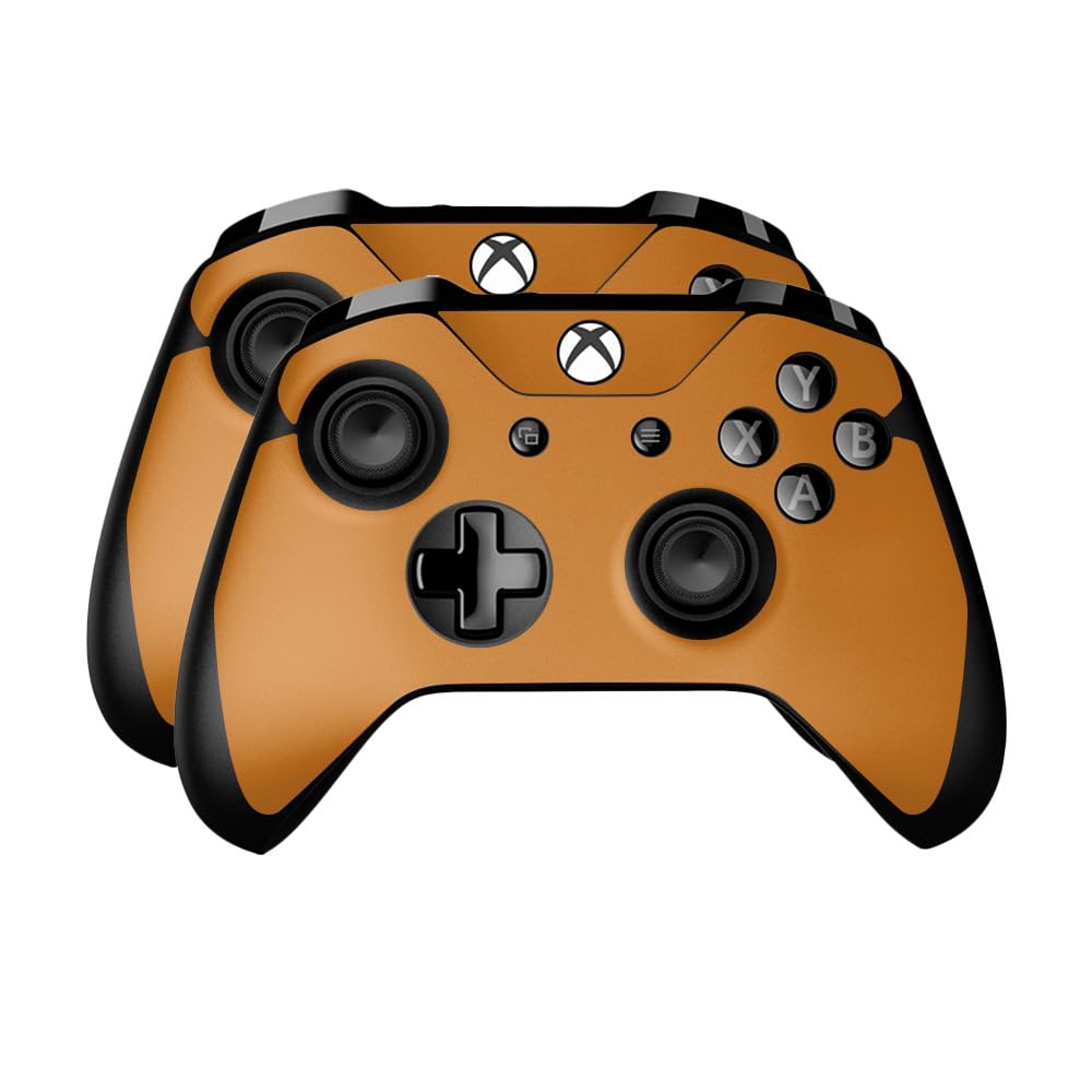 Skin Compatible with Microsoft Xbox One Controller (2 Pack) - Solid Orange - Premium 3M Vinyl Protective Wrap Decal Cover - Easy to Apply | Crafted in The USA by MightySkins