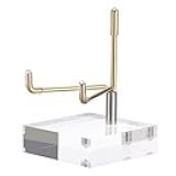 Adjustable Metal Arms Display Stand Easel with Acrylic Base Small Display Easel Holder for Fossil Coral Geodes Rock Mineral Agate Crystals Seashell and Small Collectibles, 2x2x3 inch