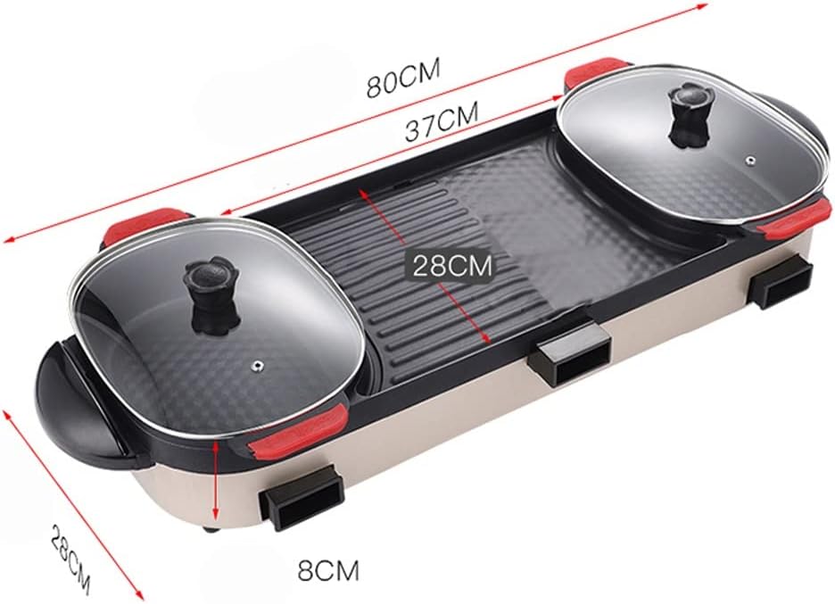 hot Pot One Pot Multi-Purpose Hot Pot Barbecue Frying Barbecue Grill Pan Machine Multifunctional Household stockpots (Color : A)