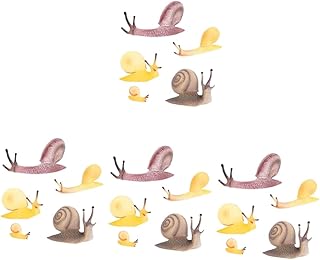 SEWACC 20 Peças Simulação Caracol Mini Cartola Mini Bolo Mini Figuras De Caracol Mesa Estátua De Animal Mini Caracol Estátua De Caracol Em Miniatura Modelo De Figura De Caracol Boneco De