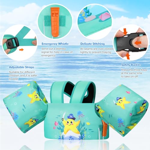 Image of MoKo Toddler Swim Vest for 20-30-50lbs, Kids Swim Arm Band