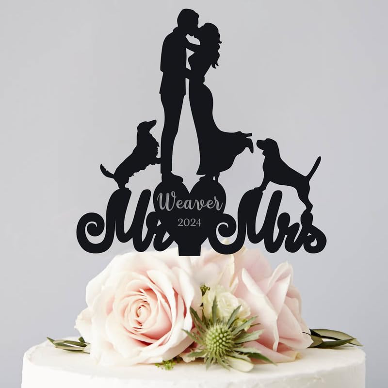 Dachshund Cake Topper Beagle For Wedding Dog, 6-7.8 Inch For Funny Novelty Customized Acylic Silhouette Anniversary