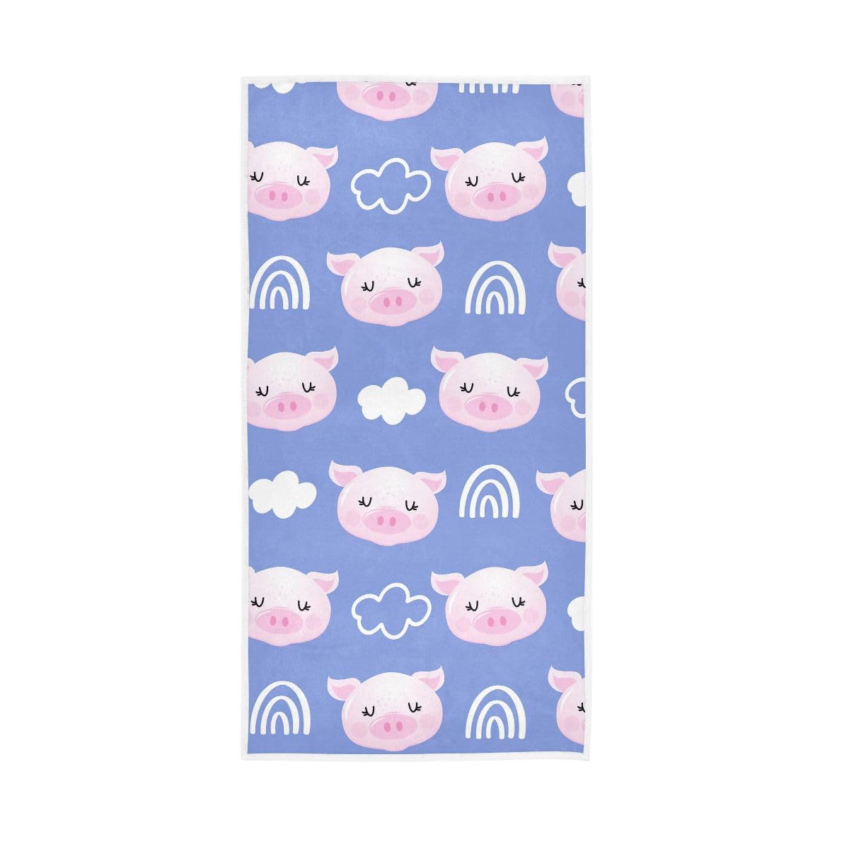 HUYGD Pig Cute Light Purple Hand Towel Soft Washcloths Spa Towels 15 x 30 Inch