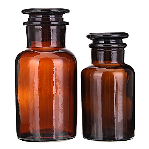 VIDOO Bernstein Glas Breite Mund Flasche Chemische Reagenzien Lagerung Flaschen Lab Glaswaren 60/125/250/500Ml- 500Ml