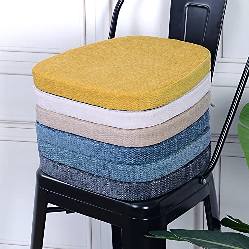 Baibu 14X14 Inches Metal Chairs Cushions With Ties, Non-Slip Metal Dining Chair Pads Kitchen Chair Cushions With Machine Washable Cover - Cushion Only (White, 14X14X1.5In) #TOP6