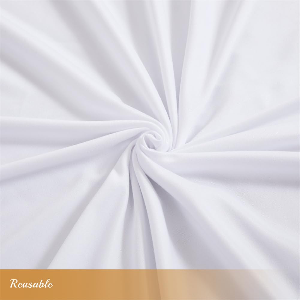Pokrowiec na łuk dekoracyjny, Tło z okrągłym łukiem na ślub, urodziny i baby shower Multicolor od 6 stóp do 7,2 stopy(White,6.5ft (diameter 2 m round))