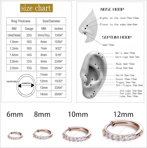 Image of Hypoallergenic Unisex Surgical Steel Small Cubic Zirconia Huggie Hoop Earring, Color Gold - Silver - Rose Gold - Black - Rainbow, Size 6mm- 12mm Safe for Sensitive Ear