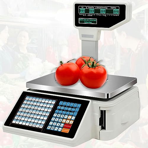 Báscula digital con impresión de etiquetas y 63 teclas rápidas