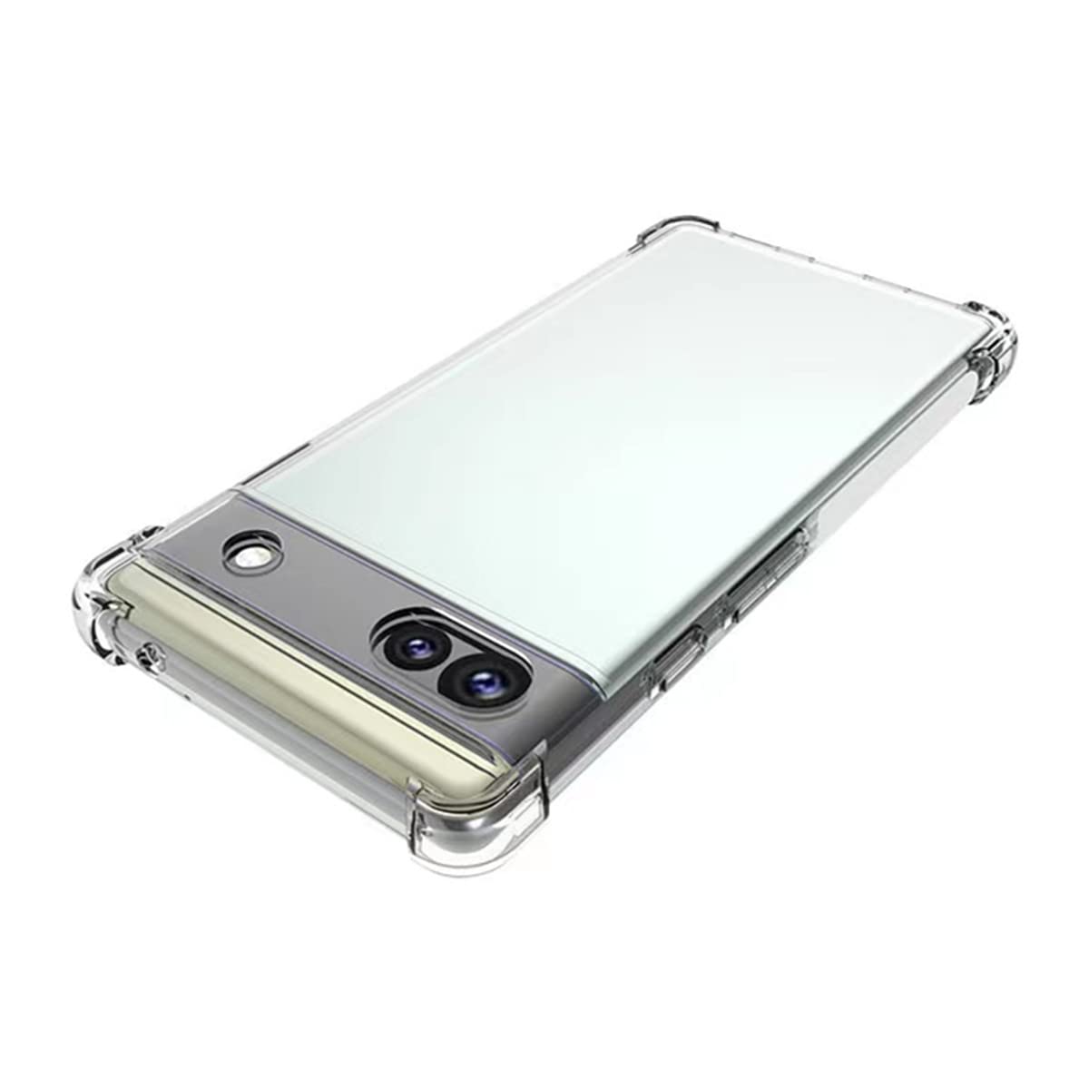 FLLAO Funda Compatible Con Google Pixel 6a 6.1", 3 Pack Protector De Pantalla, Transparente TPU Silicona Funda Con Cristal Vidrio Templado Y Carcasa