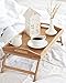 Greenco Bed Tray Table with Foldable Legs, Breakfast Trays with Handles, Eating, Working, Laptop or Snacking - Breakfast Trays for Bed - 100% Natural Bamboo for Strength and Beauty - 20