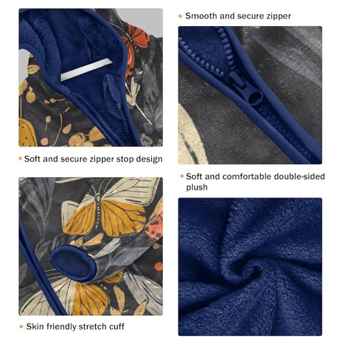 Colorful with Butterflies Girls Fleece Jacket Girls Fall Jacket Girls Zip Up Hoodie Girls Sherpa Jacket 2-10T3