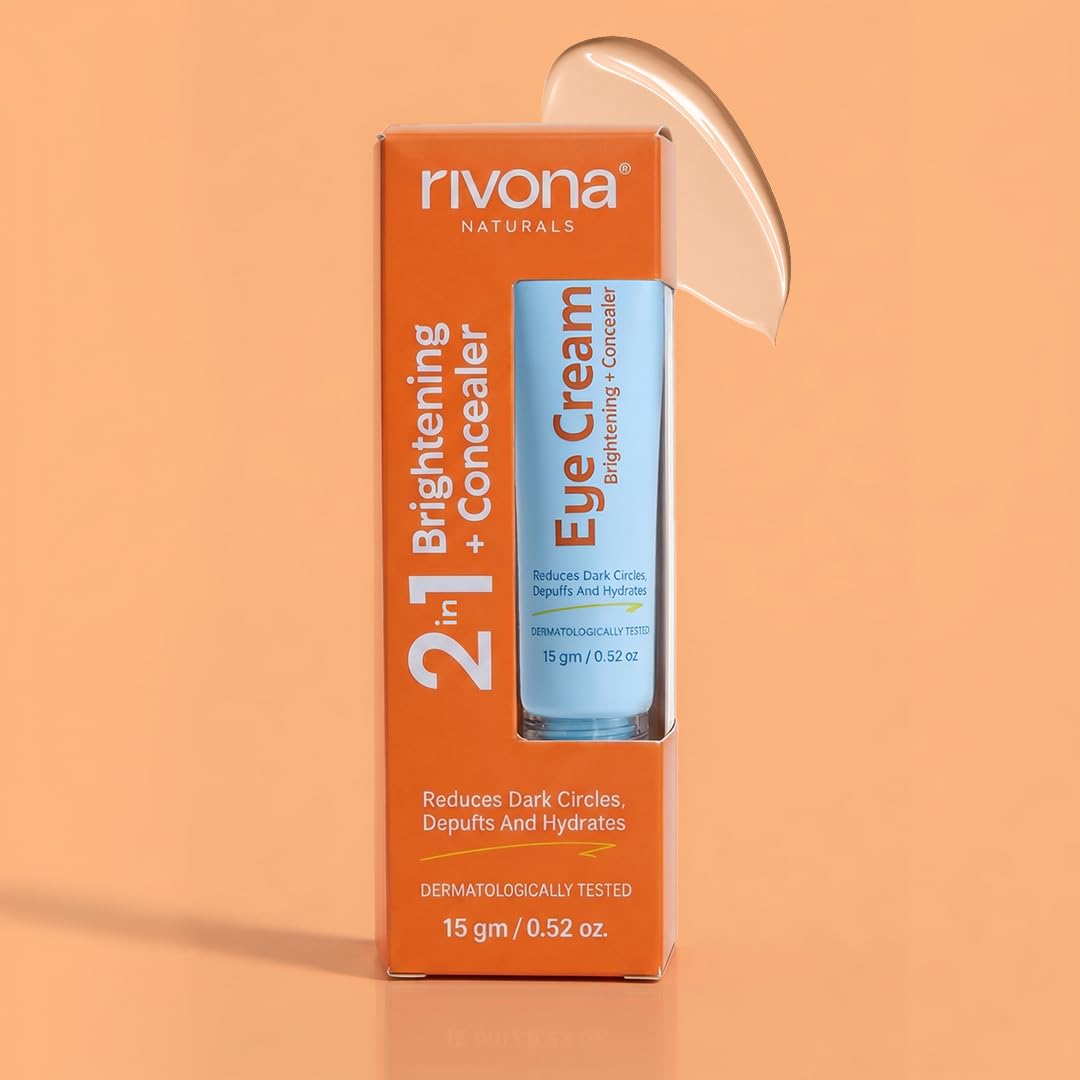 Rivona Naturals 2-in-1 Tinted Eye Cream| Under Eye Cream + Concealer | Natural Retinol Bakuchiol, Copper Peptides, Niacinamide | Dark Circles, Puffiness, Fine Lines | No-Makeup Look | Mineral Sunscreen | 15ml-picture-57