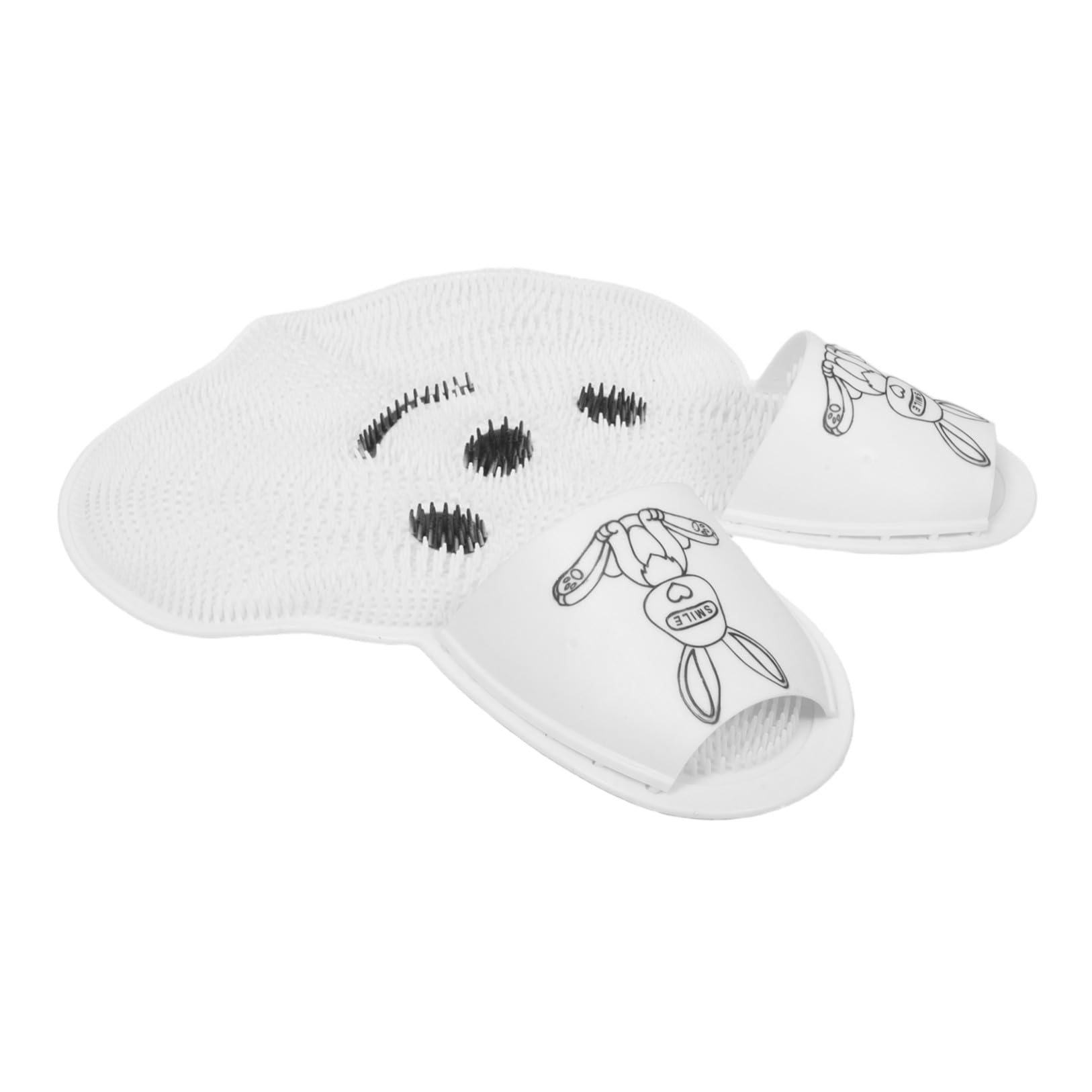 Tappetino Rimuove Antiscivolo Silicone a Forma di in e Bianco Esfoliante Pelle Morta, Massaggio Bagno Piedi per Tutta