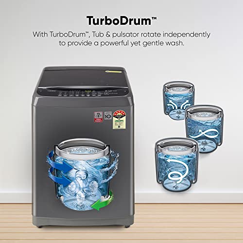 LG 7 Kg 5 Star Inverter Fully-Automatic Top Loading Washing Machine (T70SJMB1Z, Middle Black, Jet Spray+) - Image 4