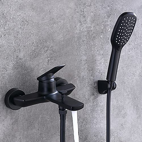 Mitigeur de baignoire-douche moderne en laiton à jet cascade mural - 4